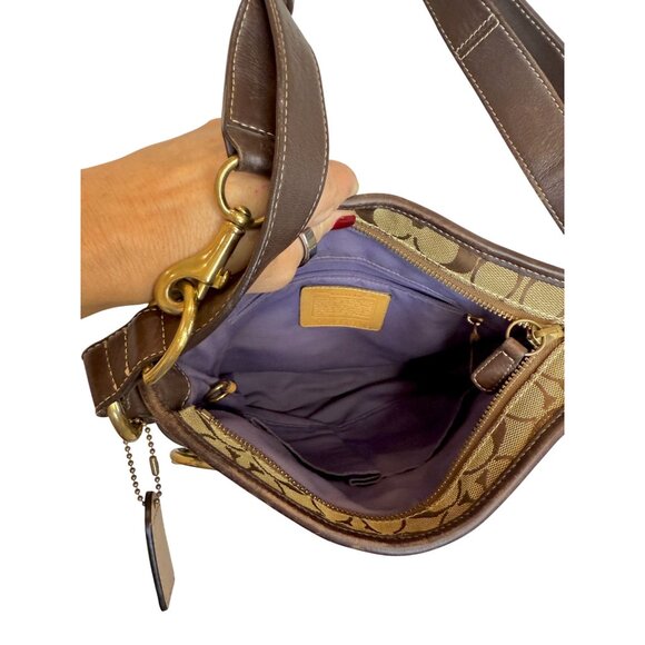 COACH Patchwork Signature Shoulder Bag Brown Multi - Picture 3 of 10